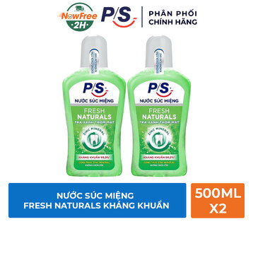 Bộ 2 Nước Súc Miệng P/S Fresh Naturals Kháng Khuẩn 500mlx2
