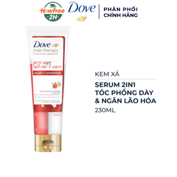Kem Xả Dove Serum 2in1 Tóc Phồng Dày &amp; Ngăn Lão Hóa 230ml