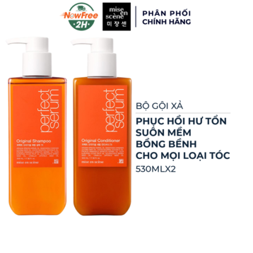 Bộ Gội Xả Mise En Scène Hỗ Trợ Phục Hồi Tóc Hư Tổn 530mlx2