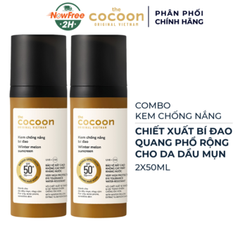 Combo 2 Kem Chống Nắng Cocoon Bí Đao Quang Phổ Rộng 50ml