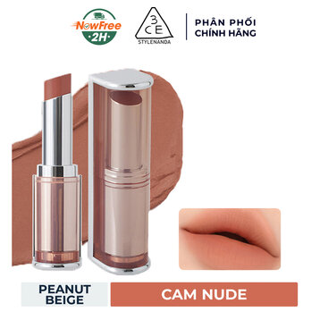 Son Thỏi 3CE Mịn Lì Peanut Beige - Màu Cam Nude 4g