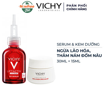 Combo Vichy Serum &amp; Kem Dưỡng Ngừa Lão Hóa, Thâm Nám Đốm Nâu