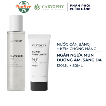 Combo Caryophy Kem Chống Nắng Dưỡng Ẩm, Ngừa Mụn 50ml + Toner Sáng Da 120ml
