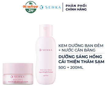 Combo Senka Kem Dưỡng Ban Đêm 50g + Nước Cân Bằng Sáng Da 200ml
