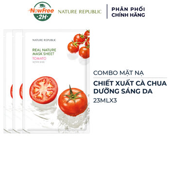 Combo 3 Mặt Nạ Nature Republic Chiết Xuất Cà Chua Sáng Da 23ml