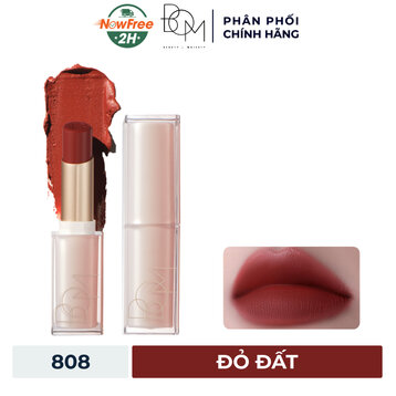 Son Lì B.O.M 808 My Warm Red - Đỏ Đất (Bản Giới Hạn) 3.1g