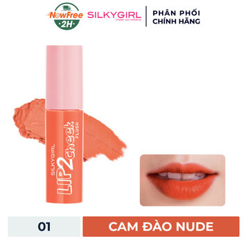 Son Kem Lì 2In1 Silkygirl 01 Honey Peach Cam Đào Nude 3.8ml