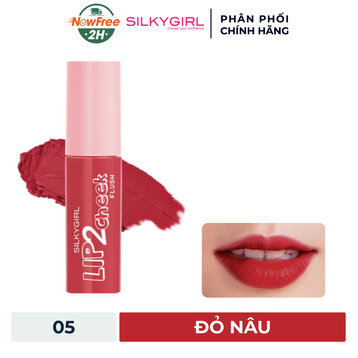 Son Kem Lì 2In1 Silkygirl 05 Cherry Bomb Màu Đỏ Nâu 3.8ml