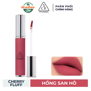 Son Lì 3CE Mịn Môi Cherry Fluff - Hồng San Hô 4g