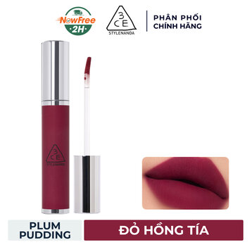 Son Lì 3CE Mịn Môi Plum Pudding - Đỏ Hồng Tía 4g