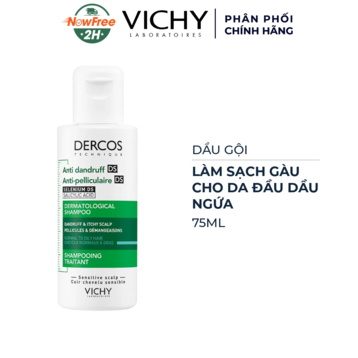 Dầu Gội Vichy Sạch Gàu Cho Da Đầu Dầu, Ngứa 75ml