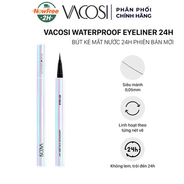 Bút Kẻ Mắt Nước Vacosi 24H Không Lem Màu Đen (Bản Mới) 0.6g