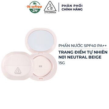 Phấn Nước 3CE Trang Điểm Tự Nhiên N01 Neutral Beige 15g