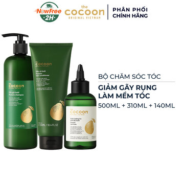 Bộ Chăm Sóc Tóc Cocoon Dầu Gội 500ml + Dầu Xả 310ml + Nước Dưỡng Tóc Tinh Dầu Bưởi 140ml