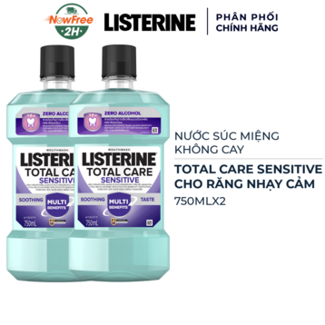 Combo 2 Nước Súc Miệng Listerine Cho Răng Nhạy Cảm Không Cay 750ml