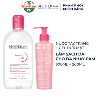 Combo Bioderma Nước Tẩy Trang 500ml + Gel Rửa Mặt Cho Da Nhạy Cảm 200ml