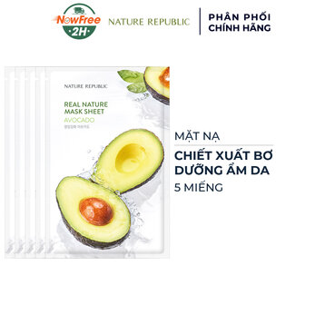 Combo 5 Mặt Nạ Nature Republic Chiết Xuất Bơ Dưỡng Ẩm Da 23ml