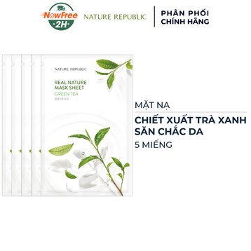 Combo 5 Mặt Nạ Nature Republic Chiết Xuất Trà Xanh Săn Chắc Da 23ml