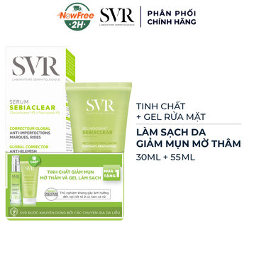 Bộ SVR Serum Giảm Mụn Mờ Thâm 30ml &amp; Gel Làm Sạch 55ml