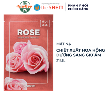 Mặt Nạ The Saem Chiết Xuất Hoa Hồng Dưỡng Sáng Giữ Ẩm 21ml