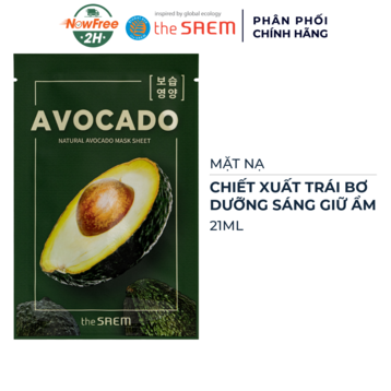 Mặt Nạ The Saem Chiết Xuất Trái Bơ Dưỡng Sáng Giữ Ẩm 21ml