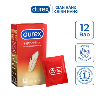 Bao Cao Su Durex Fetherlite Siêu Mỏng Size 52.5mm (Hộp 12)