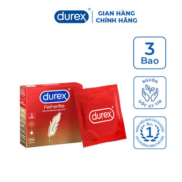 Bao Cao Su Durex Fetherlite Siêu Mỏng Size 52.5mm (Hộp 3)
