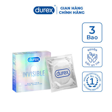 Bao Cao Su Durex Invisible Siêu Mỏng Size 52mm (Hộp 3)