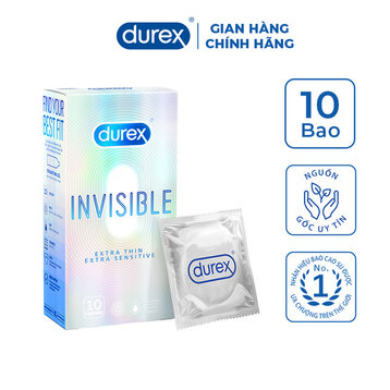 Bao Cao Su Durex Invisible Siêu Mỏng Size 52mm (Hộp 10)