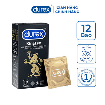 Bao Cao Su Durex Kingtex Ôm Sát Bôi Trơn Size 49mm (Hộp 12)