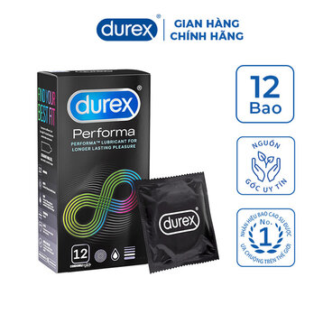 Bao Cao Su Durex Performa Kéo Dài Thời Gian Size 52mm (Hộp 12)