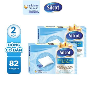 Combo 2 Bông Tẩy Trang Silcot Cơ Bản 82 Miếng/Hộp