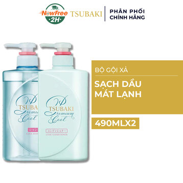 Bộ Gội Xả Tsubaki Sạch Dầu Mát Lạnh (490ml/chai)
