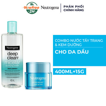 Combo Neutrogena Nước Tẩy Trang + Kem Dưỡng Cho Da Dầu