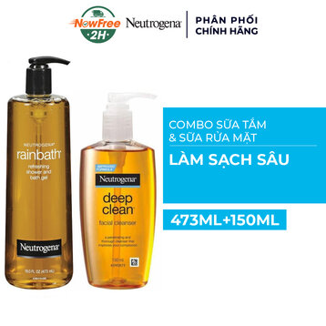 Combo Neutrogena Sữa Tắm + Sữa Rửa Mặt Làm Sạch Sâu 2 Món
