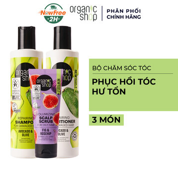 Bộ Chăm Sóc Tóc Organic Shop Phục Hồi Tóc 3 Món