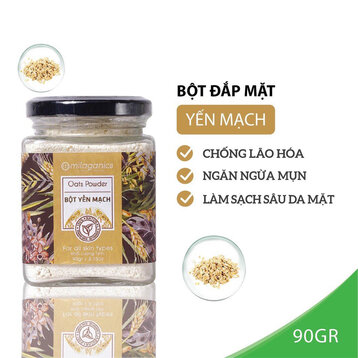 Bột Yến Mạch Milaganics Ngăn Ngừa Lão Hóa &amp; Mụn 90g (Hũ)