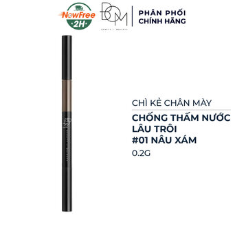 Chì Kẻ Mày B.O.M 3in1 #01 Gray Brown - Nâu Xám