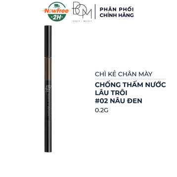 Chì Kẻ Mày B.O.M 3in1 #02 Dark Brown - Nâu Đen