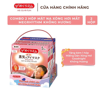 Combo 2 Hộp Mặt Nạ Xông Hơi Mắt Megrhythm Không Hương + Tặng 1 Hộp Miếng Dán Xông Hơi Goodnight Không Hương