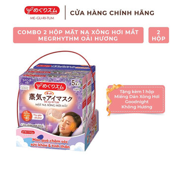 Combo 2 Hộp Mặt Nạ Xông Hơi Mắt Megrhythm Oải Hương + Tặng 1 Hộp Miếng Dán Xông Hơi Goodnight Không Hương