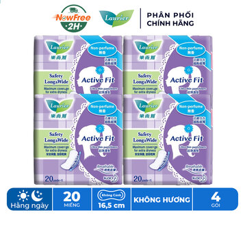Combo 4 Băng Vệ Sinh Laurier Siêu Thấm Không Hương 20 Miếng
