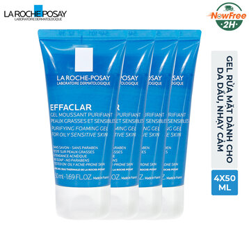 Combo 4 Gel Rửa Mặt La Roche-Posay Cho Da Dầu Nhạy Cảm 50ml