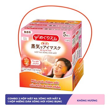 Combo MegRhythm 2 Hộp Mặt Xông Hơi Mắt (Không Hương) + Tặng 1 Hộp Miếng Dán Xông Hơi Vùng Bụng