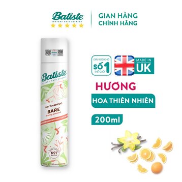 Dầu Gội Khô Batiste Hương Hoa Thiên Nhiên Dịu Nhẹ 200ml