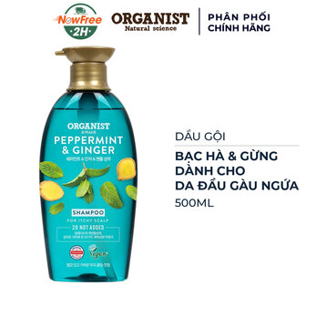 Dầu Gội Organist Bạc Hà &amp; Gừng Cho Da Đầu Gàu Ngứa 500ml