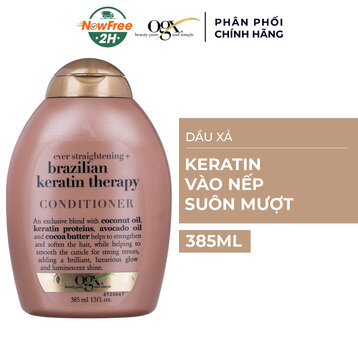Dầu Xả OGX Keratin Vào Nếp Suôn Mượt 385ml