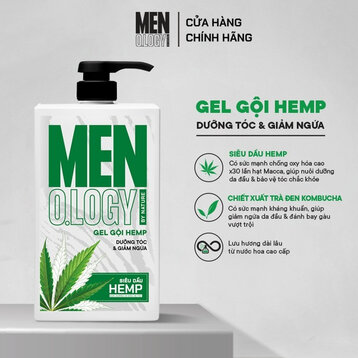 Gel Gội MEN.O.LOGY Hemp Dưỡng Tóc &amp; Giảm Ngứa 630ml