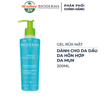 Gel Rửa Mặt Bioderma Dành Cho Da Dầu &amp; Hỗn Hợp 200ml