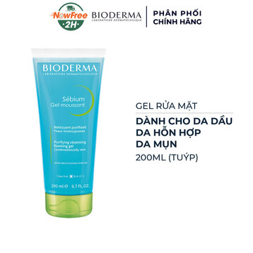 Gel Rửa Mặt Bioderma Dành Cho Da Dầu &amp; Hỗn Hợp 200ml (Tuýp)